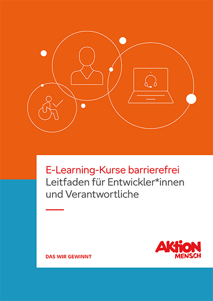 Titelbild des Leitfadens für barrierefreie E-Learningkurse für Entwickler*innen